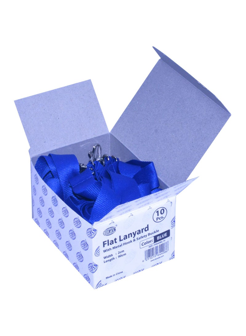 FIS 10-Piece FIS Lanyard Blue with Metal Hook & Safety Buckle, 2X90cm - FSNASBL/10 - Image 3