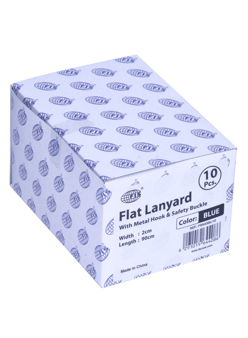 FIS 10-Piece FIS Lanyard Blue with Metal Hook & Safety Buckle, 2X90cm - FSNASBL/10 - Image 4