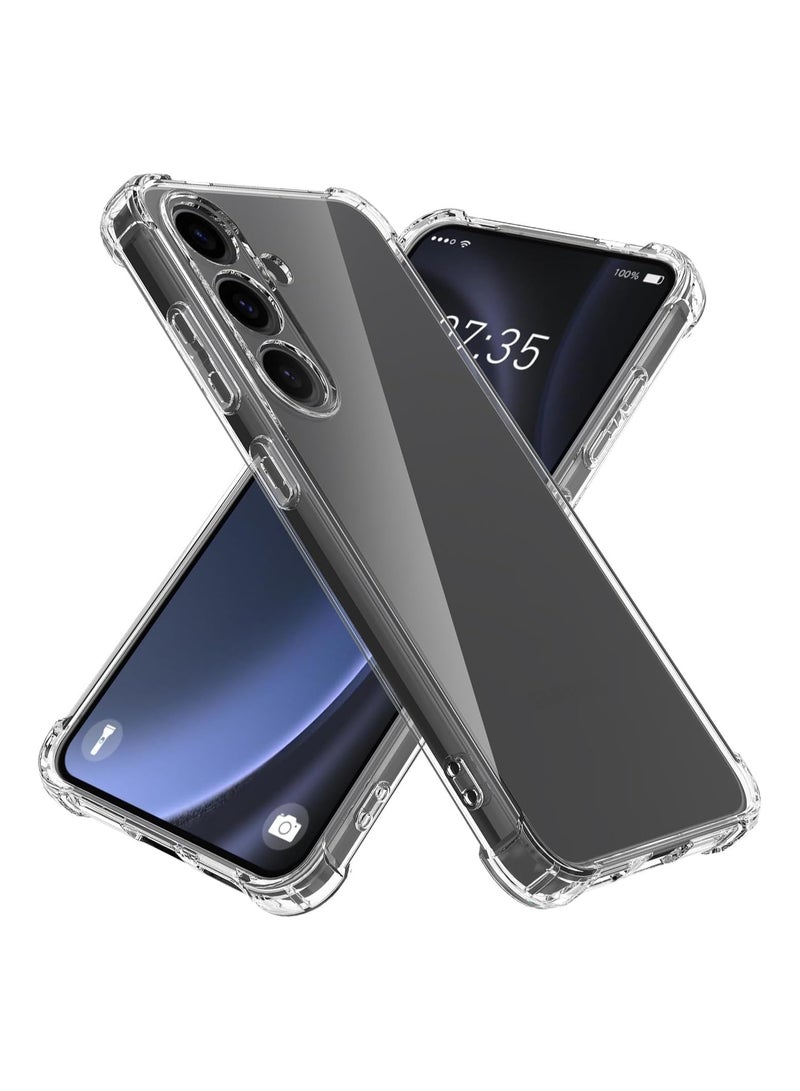Case for Samsung Galaxy S24 FE Cover Clear Back Air Cushion Soft Silicone Shockproof Anti-Scratch Protective Bumper Shell Corner for Samsung Galaxy S24 FE Clear - Image 1
