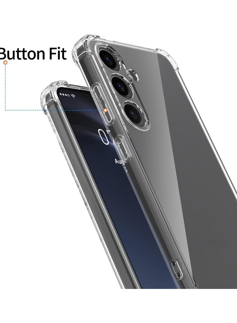 Case for Samsung Galaxy S24 FE Cover Clear Back Air Cushion Soft Silicone Shockproof Anti-Scratch Protective Bumper Shell Corner for Samsung Galaxy S24 FE Clear - Image 2