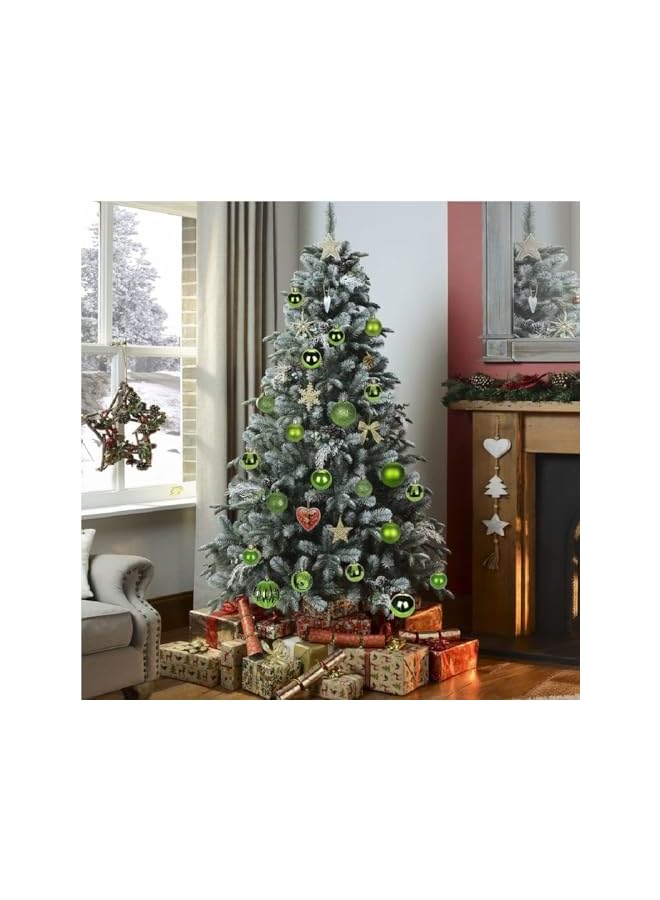 The Bros Christmas Ball Ornaments 6CM Ball- Set of 10, Xmas Tree Baubles, Holiday Decorations for Home, Party, and Tree, Color-Lime-Green - Image 3