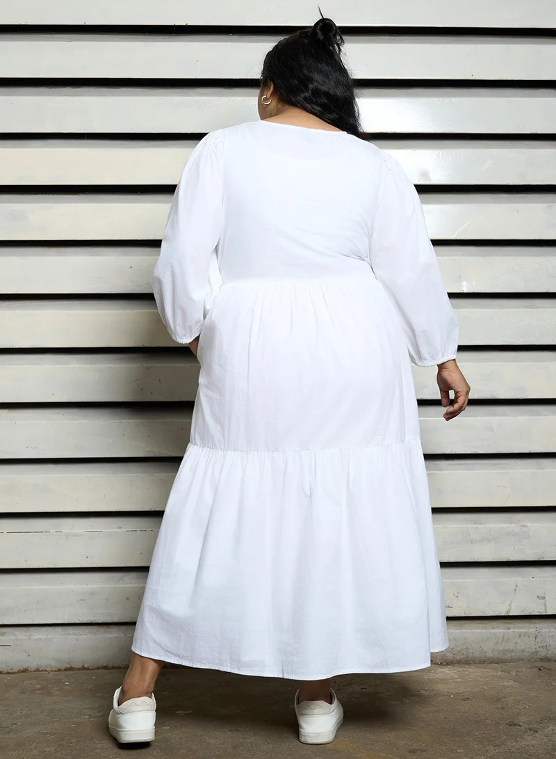 HIGH STAR Tiered Cotton Dress