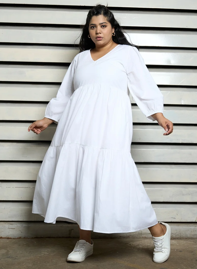 HIGH STAR Tiered Cotton Dress