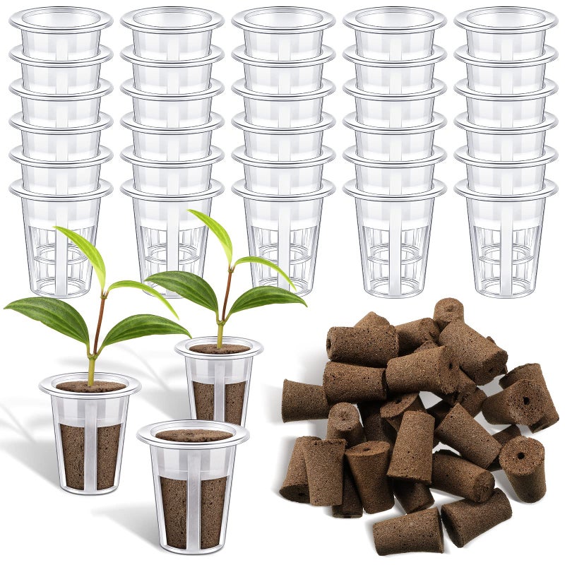 Jutom 60 Pieces Hydroponic Seed Grow Sponges Pod Kit for Indoor and Outdoor Use - Image 1