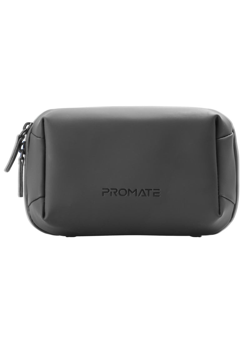 PROMATE - Promate Mini Tech Organizer Pouch with Multiple Compartments, Durable Waterproof PU Material, Lightweight Compact Design - Image 1