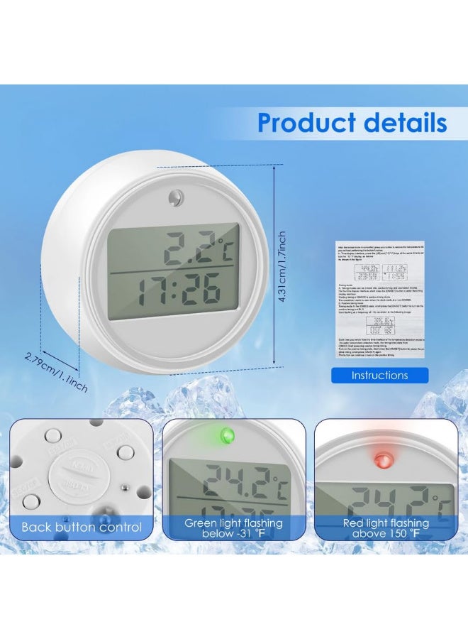 1PC Digital Ice Bath Thermometer with LCD Display High and Low Temp Alarm LED Flashing Light Timer Function Floating Water Thermometer for Swimming Pools and Baths - Image 2