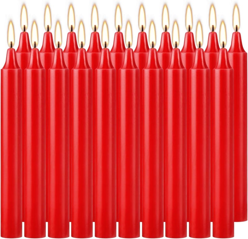 Howemon 40pcs Candles for Christmas Tree - Decorations - Christmas Pyramids Carousel - 4 inch X 0.5 inch Diameter - 1.5 Hour Burn Time RED - Image 1