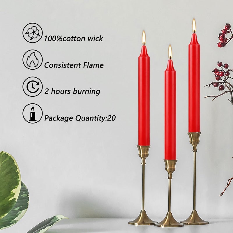 Howemon 40pcs Candles for Christmas Tree - Decorations - Christmas Pyramids Carousel - 4 inch X 0.5 inch Diameter - 1.5 Hour Burn Time RED - Image 2
