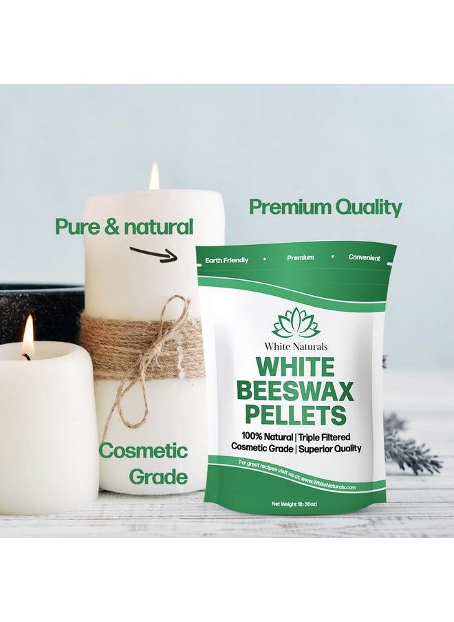 White Naturals - White Naturals White Beeswax Pellets 1 lb (16 oz), Pure, Natural, Cosmetic Grade, Bees Wax Pastilles, Triple Filtered, Great For DIY Lip Balms, Lotions, Candles - Image 1