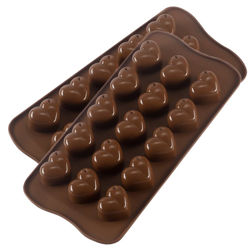 Silicone Heart Chocolate Mold Candy Molds for Party Wedding Jelly Heart Shaped Ice Cube Pack of 2