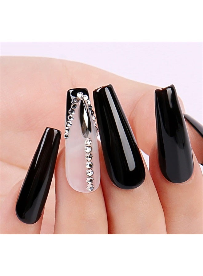 AIMEILI Soak Off U V LED Black Gel Nail Polish - Blackpool (007) 10ml - Image 2