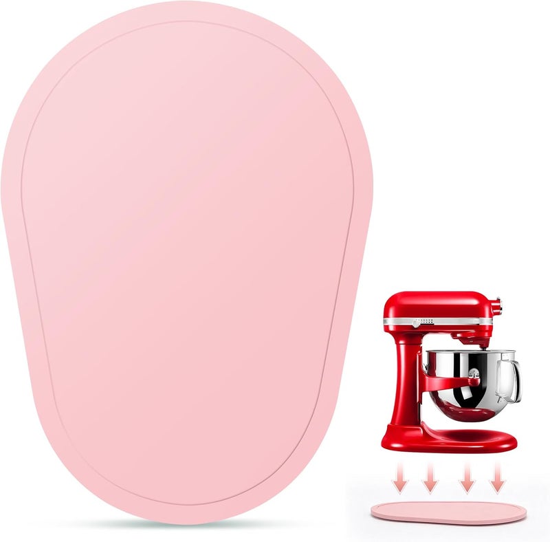 منزلق الخلاط لـ Kitchen Aid 5-8 Qt Bowl Lift Stand Mixer، حصيرة منزلقة خشبية لأجهزة المطبخ ملحقات تخزين سطح العمل، ملحقات الخلاط صينية منزلقة لوح نقل لـ Kitchen Aid، وردي - Image 1