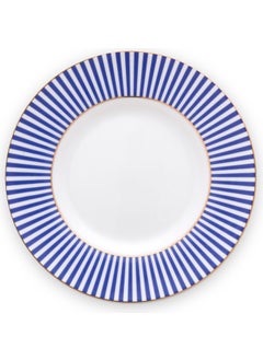 Pip Studio Royal Stripes Blue Porcelain Petit Four Plate 12 Cm 