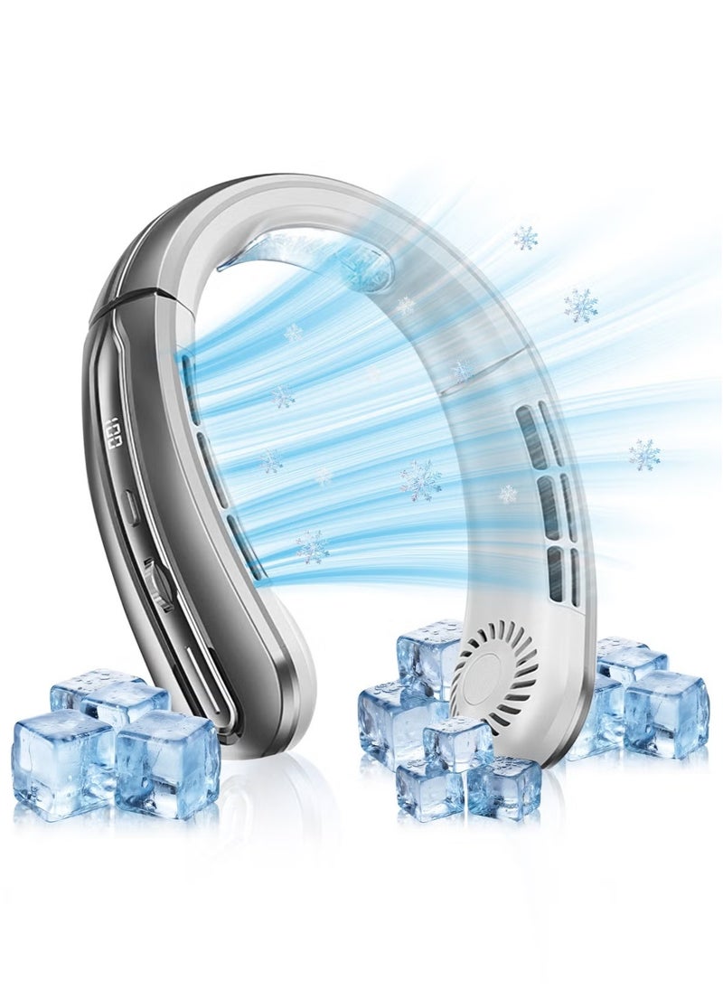 Generic Neck Fan, Portable Hanging Neck Fan, Foldable Bladeless Fan, Rechargeable Wearable Fan Cooling with Display Wind  - Image 1