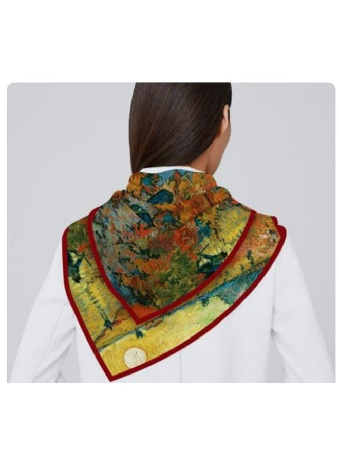 Scarf made of soft natural silk, characterized by its bright colors and delicate prints, high-quality material - imported - Image 1