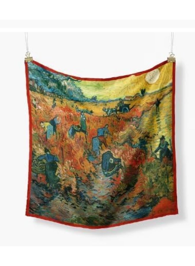 Scarf made of soft natural silk, characterized by its bright colors and delicate prints, high-quality material - imported - Image 3