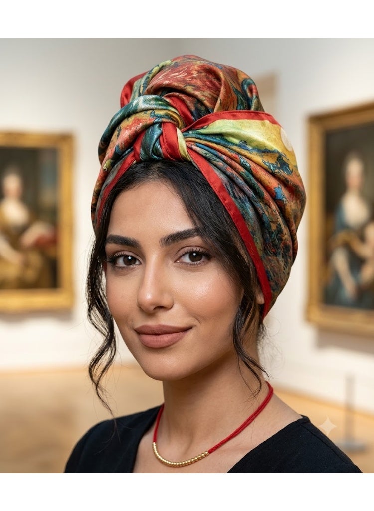 Scarf made of soft natural silk, characterized by its bright colors and delicate prints, high-quality material - imported - Image 5