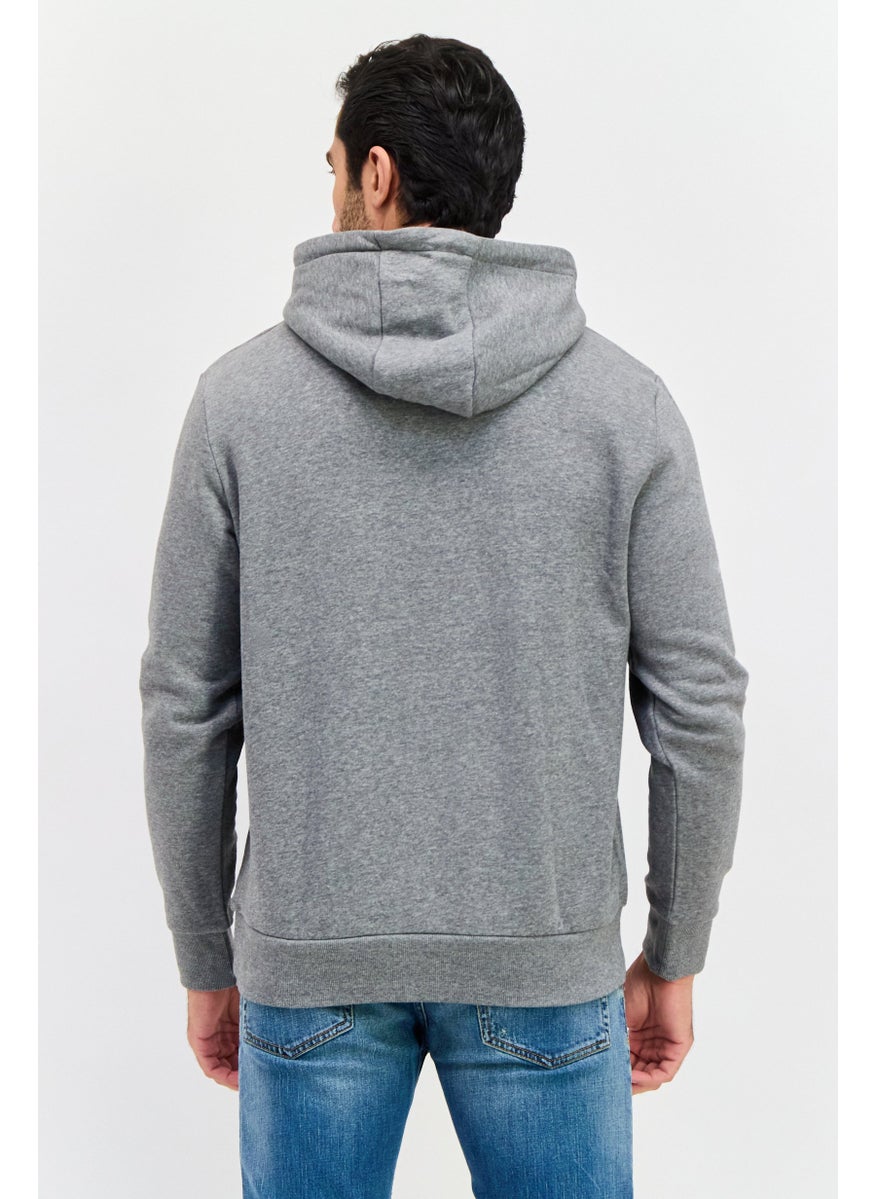 ESPRIT - Men Graphic Print Long Sleeves Hoodies, Grey - Image 1