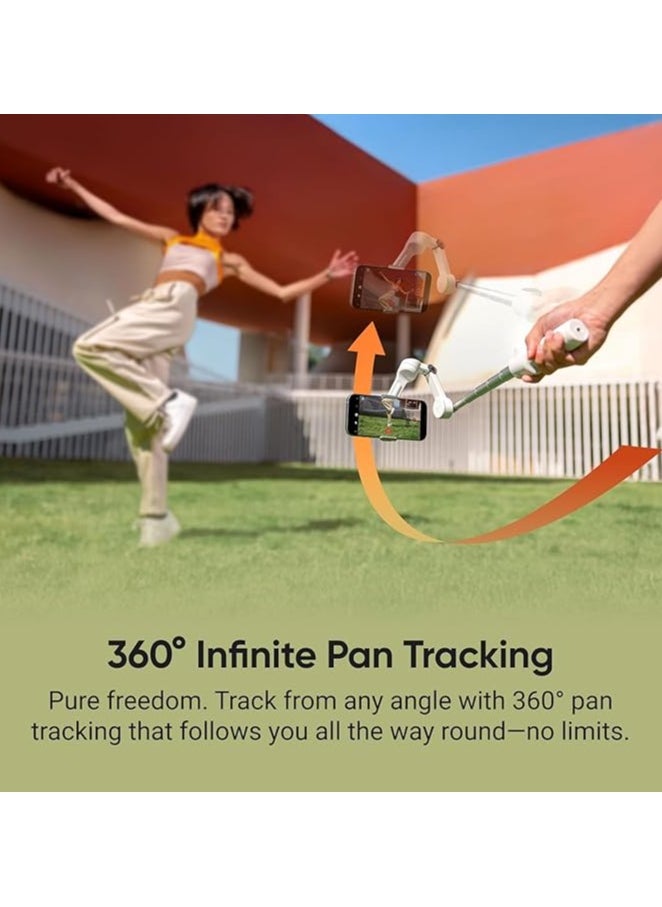 Insta360 - FLOW 2 PRO | Creator Kit | Ultimate AI Tracking Gimbal Stabilizer. Achieve smooth, pro-level shots with advanced AI tracking and sleek design. Perfect for creators on the go! – Summit White - Image 1