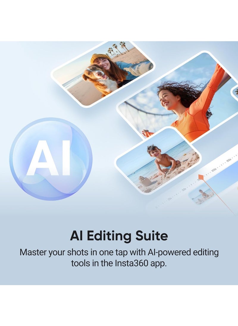 Insta360 - FLOW 2 PRO | Creator Kit | Ultimate AI Tracking Gimbal Stabilizer. Achieve smooth, pro-level shots with advanced AI tracking and sleek design. Perfect for creators on the go! – Summit White - Image 1