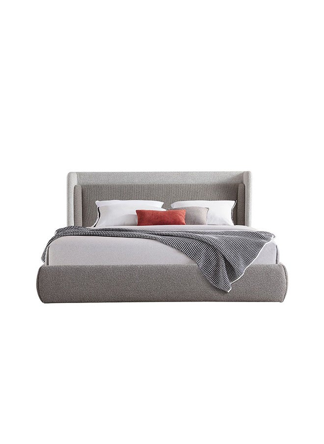 DANUBE HOME Ultima 150X200 Modern Design Wooden Bedroom Set Furniture Comfortable Beds Upholstered Queen Bed - Grey  - Image 1