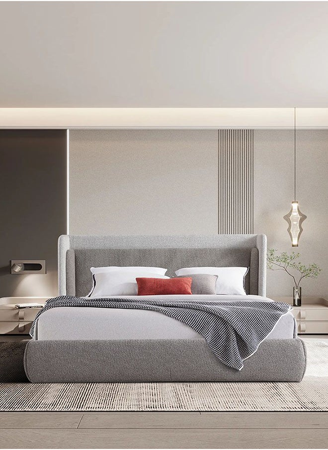 DANUBE HOME Ultima 150X200 Modern Design Wooden Bedroom Set Furniture Comfortable Beds Upholstered Queen Bed - Grey  - Image 4