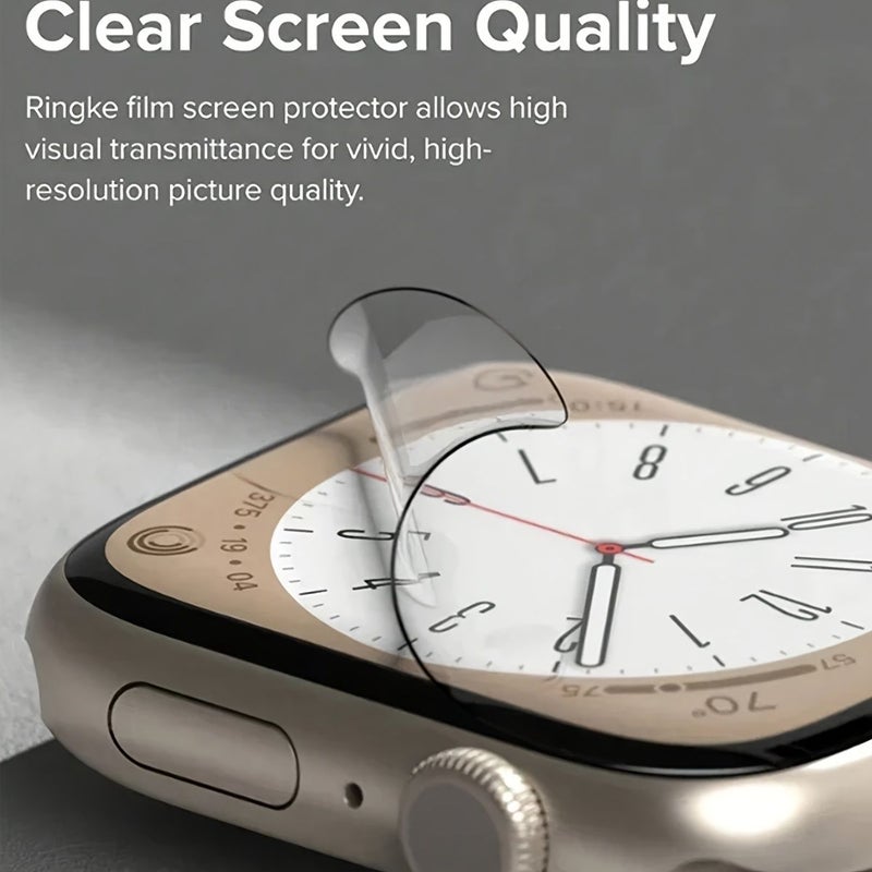 8 قطع حماية شاشة شفافة فائقة الرقة من هيدروجيل TPU لينة لساعة أبل Iwatch السلسلة 38 40 41 42 44 45 49 مم مقاومة للخدش عالية الوضوح سهلة الاستخدام هدية مثالية 44 مم - Image 3