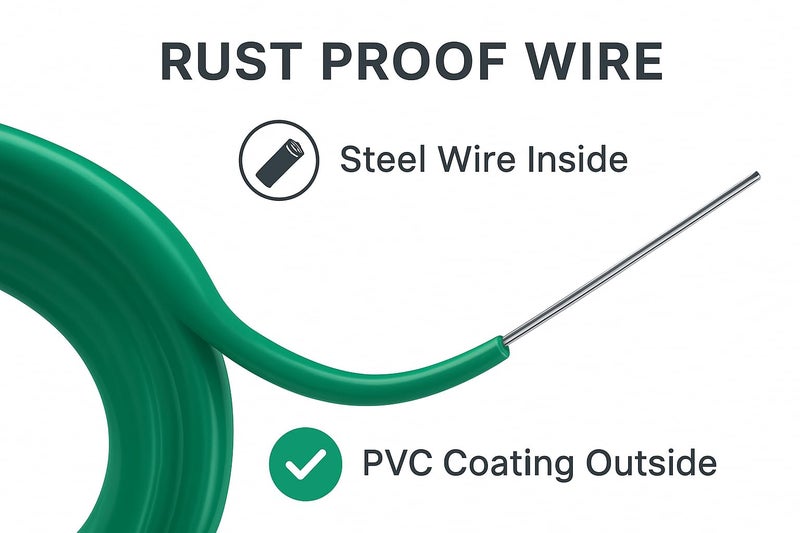 RK Trends PVC Coated GI Wire Clothesline, 10 Metres, Heavy Duty, Assorted Colours - Image 3