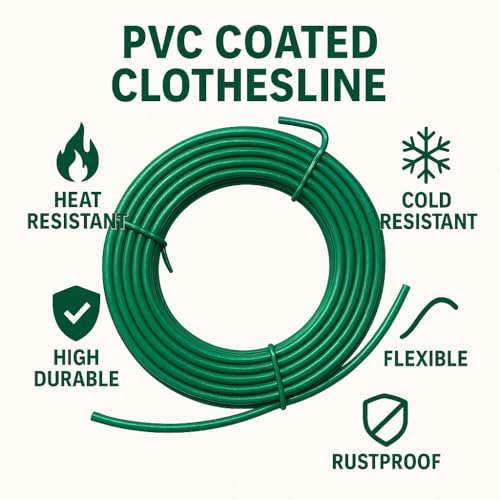RK Trends PVC Coated GI Wire Clothesline, 10 Metres, Heavy Duty, Assorted Colours - Image 2
