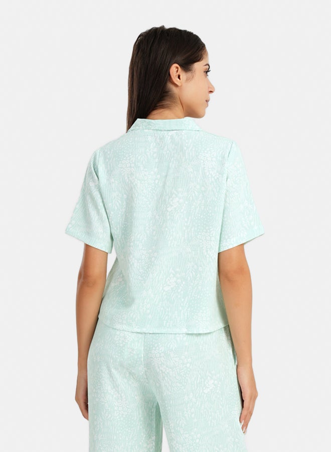 Carina Self Pattern Pyjama Shirt Top - Image 4