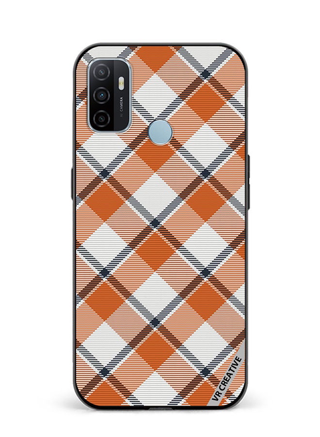 VR CREATIVE Protective Case Cover For Oppo A53 Check Texture Design Multicolour - Image 1