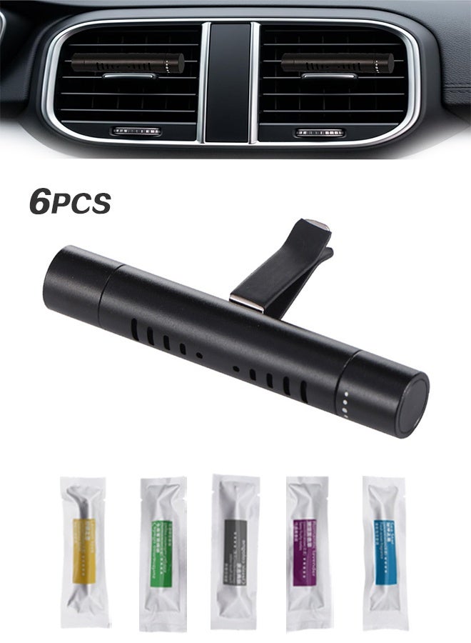 سويت لايف معطر جو للسيارة مع 5 أعواد إعادة تعبئة عديمة الرائحة، معطر جو للسيارة بالزيوت العطرية مناسب للسيارة والحمام والمكتب وغرفة المعاطف وغرف النوم وأعياد الميلاد (أسود) - Image 1