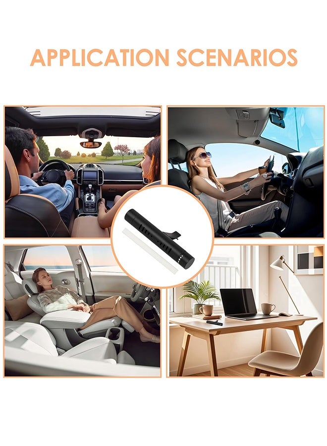 سويت لايف معطر جو للسيارة مع 5 أعواد إعادة تعبئة عديمة الرائحة، معطر جو للسيارة بالزيوت العطرية مناسب للسيارة والحمام والمكتب وغرفة المعاطف وغرف النوم وأعياد الميلاد (أسود) - Image 5