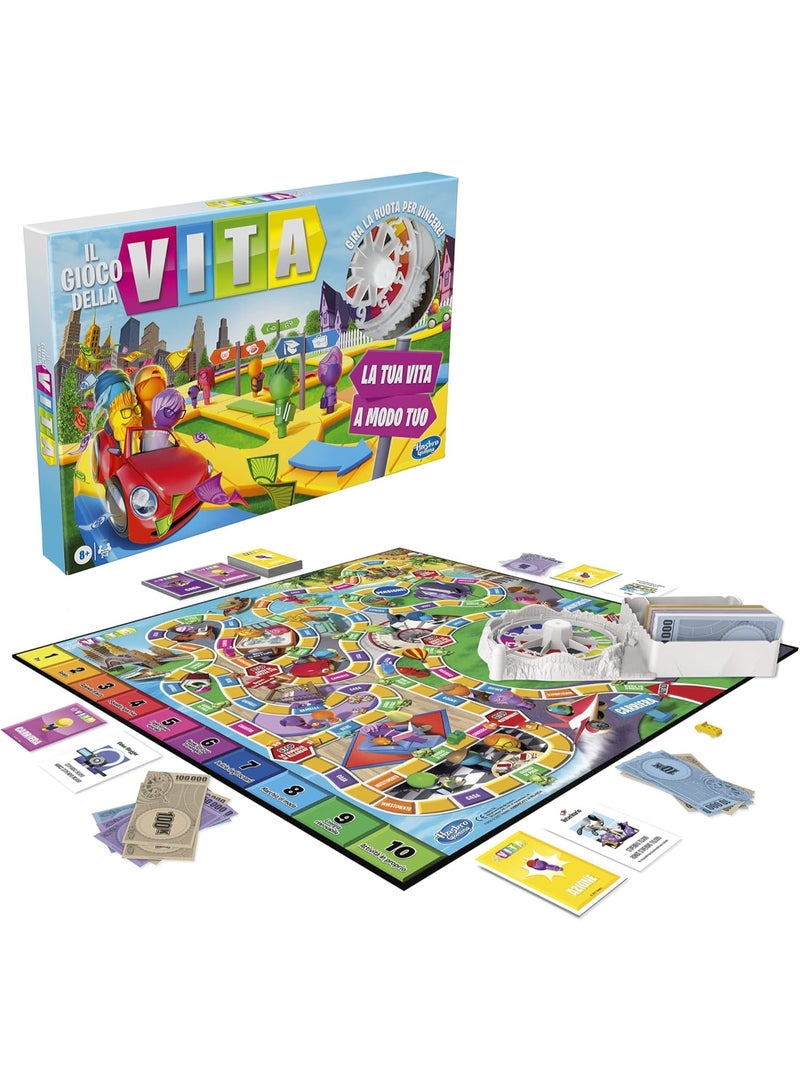 HASBRO - GAMING لعبة حياة لوحة - لعبة عائلية ممتعة مع مراحل الحياة، تدوير للفوز، بطاقات العمل وتتبع الاستثمارات، للأعمار 8+ - Image 1