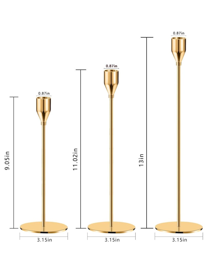 FengSVMA Candlestick Holders Gold Candle Stick Candle Holder Tall Taper Candle Holder for Home Decor, Wedding, Dinning, Party, Anniversary, Fits 3/4 Inch Thick Candle&Led Candles(Set of 6) - Image 2