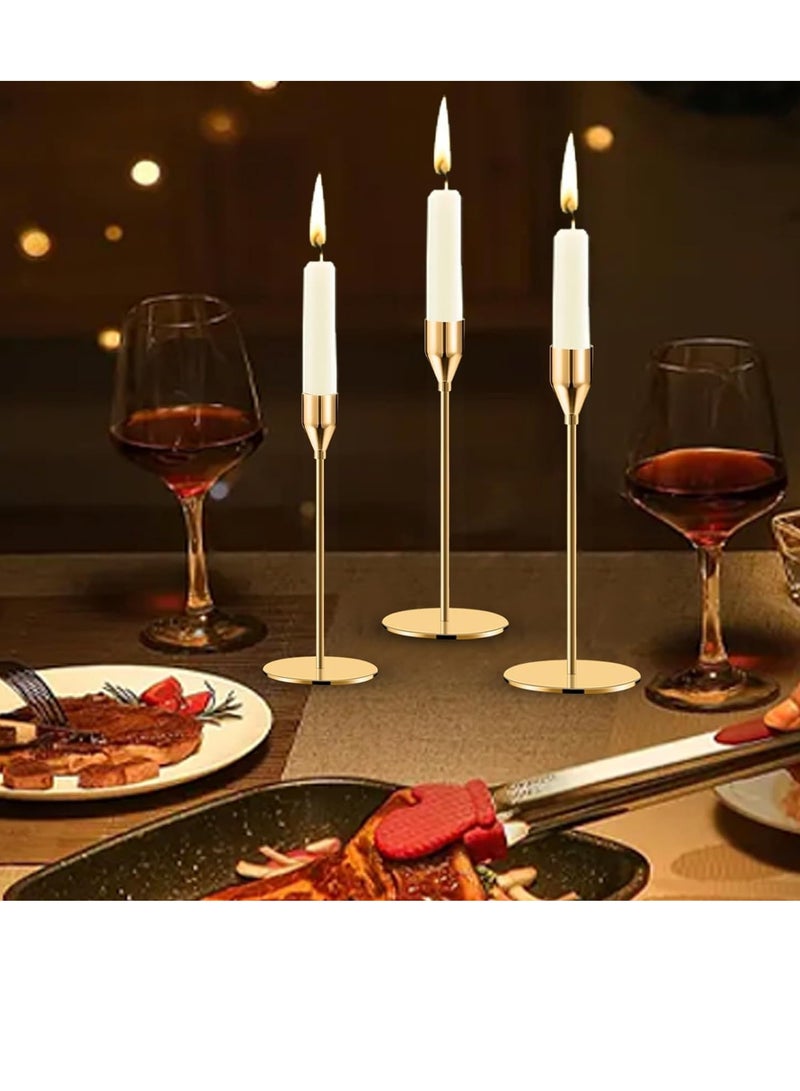 FengSVMA Candlestick Holders Gold Candle Stick Candle Holder Tall Taper Candle Holder for Home Decor, Wedding, Dinning, Party, Anniversary, Fits 3/4 Inch Thick Candle&Led Candles(Set of 6) - Image 5