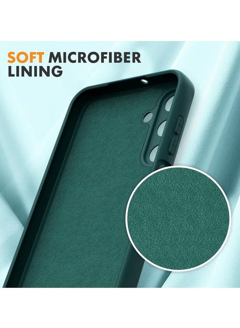 TIGER Samsung Galaxy A15 4G/5G Case with 2-Pack Tempered Glass Screen Protectors – Slim Fit Liquid Silicone Soft TPU Back Cover with Shockproof Drop Protection, Anti-Slip, Scratch Resistant, Camera & Screen Safe, Midnight Green Rubber Gel Protective Case, 6.5-Inch - Image 2