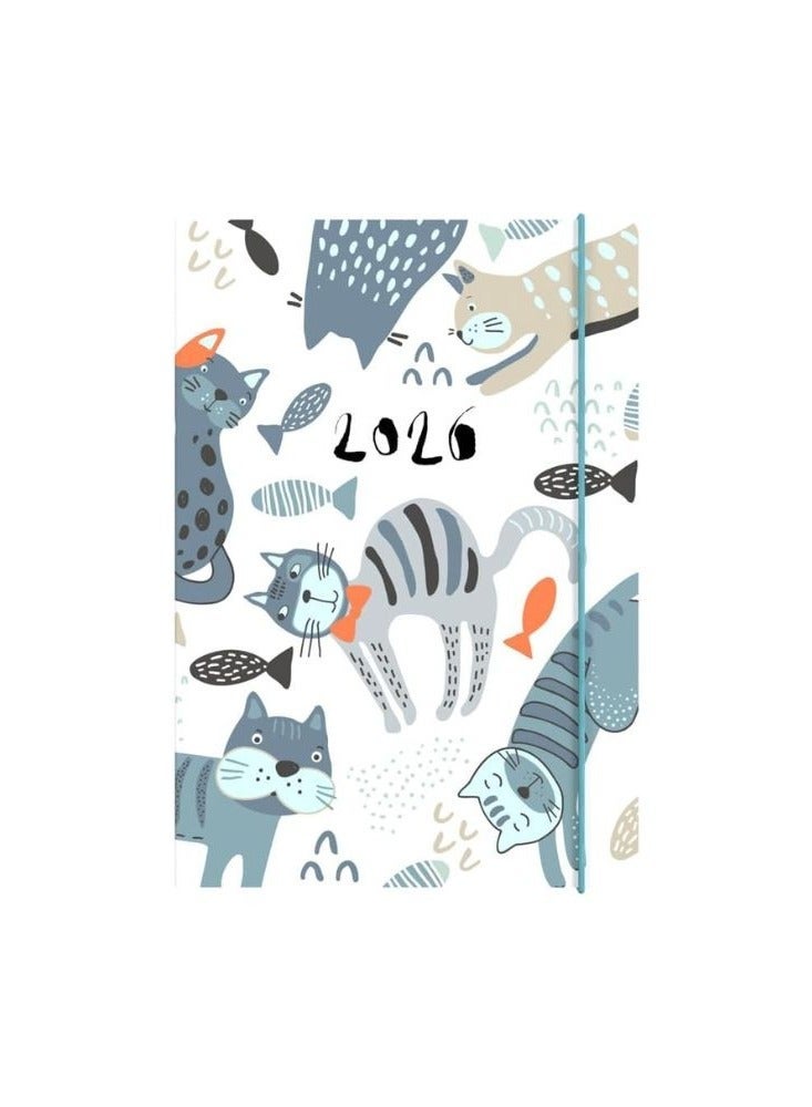 Collins - Maru - 2026 12 Month Calendar Year Planner, Week-To-View Diary, A5 Paper Cover - Cat (MR153.CT-26) - Image 2
