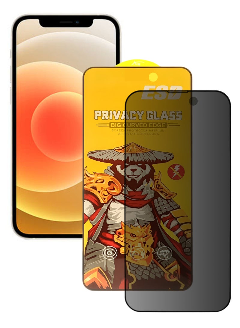 ESD Tempered Dustproof Privacy Glass Screen Protector Compatible For iPhone 12 - Image 1