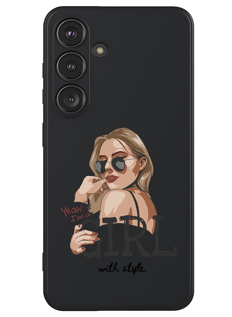 Theodor Protective Slim Fit Case Liquid Silicone Cover with Full Body Protection Anti-Scratch Shockproof Case For Samsung Galaxy S25 (Black) - Girl with Style - Image 1