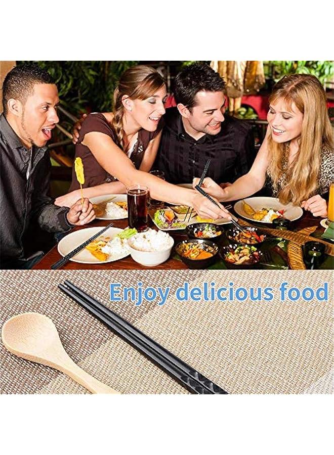 Chopsticks Reusable Dishwasher Safe 10 Pairs Non-slip Design Chopstick, Classic Black Chopsticks-9.5inches. - Image 4