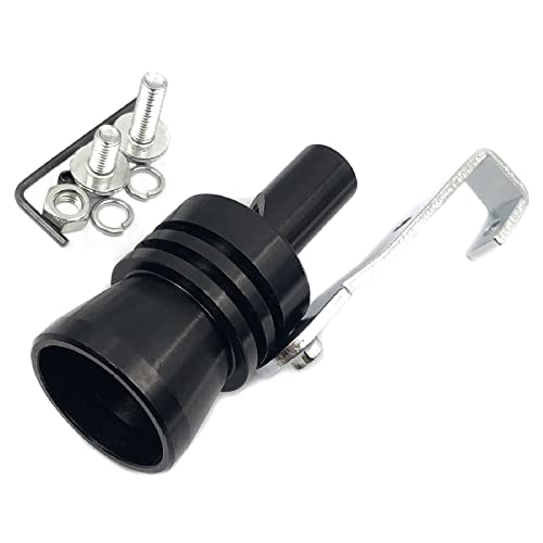 DEVMO 2pcs XL Size Aluminum Alloy Universal Turbo Sound Exhaust Muffler Pipe Whistle Car Roar Maker (XL-Black) - Image 5