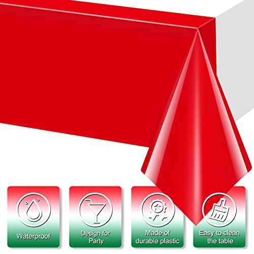 MASHAN 3 Pack Italian Flag Tablecloth, Italian Themed Disposable Plastic Tablecloth, Rectangle Italian Table Cover for Italy Family Gathering Christmas Party Decorations and Party Supplies 54 x 108 Inch - Image 3