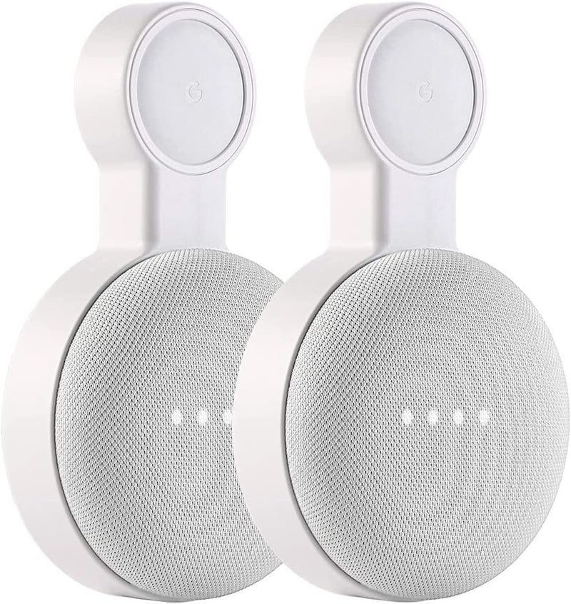 PEF Outlet Wall Mount Holder for Google Nest Mini and Google Home Mini, A Space-Saving Accessories with Cord Management for Google Mini Smart Speaker, No Messy Wires or Screws (2 Pack), GOMINI-2 - Image 1