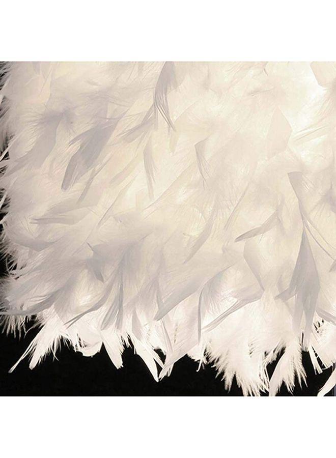 Decorative Heart Shape Feather Design Table Lamp White - Image 2