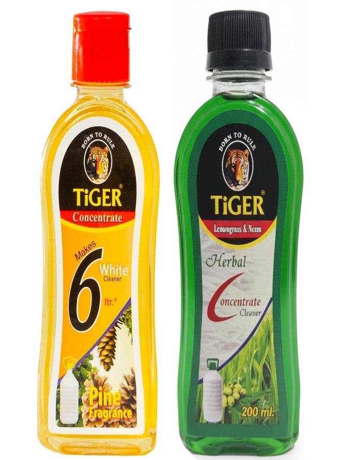 KELYN TiGER Floor Cleaning Phenyl Concentrate | Makes 12 Liters Floor Cleaner Liquid from 400ml - Pine & Neem Combo, 200ml (Pack of 2) | Disinfectant Surface Cleaner, Stain Remover | Kills 99.9% Germs - Image 1