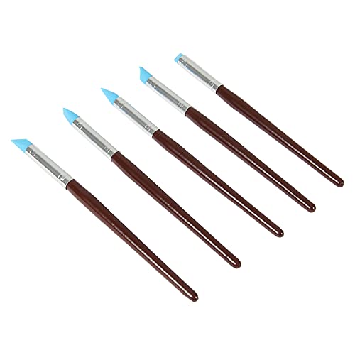 Fine Décor FineDecor Silicone Modeling Tool Set (5 Pcs), Fondant/Gumpaste Tool 5PCS 5 Size Rubber Tip Silicon Brushes Pottery Clay Pen Shaping Carving Tools - FD 3002 - Image 1