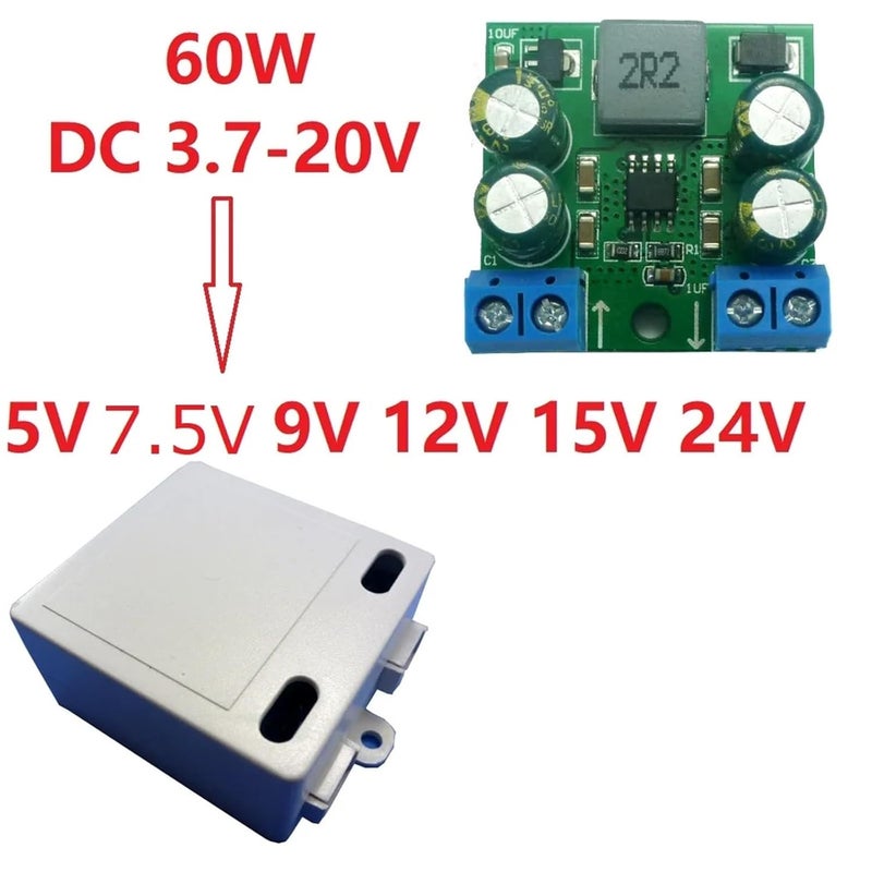 60 واط DC 3.7-20 فولت إلى 5 فولت / 7.5 فولت / 9 فولت / 12 فولت / 15 فولت / 24 فولت وحدة محول تعزيز للمحرك وPLC وLED وPTZ - Image 3