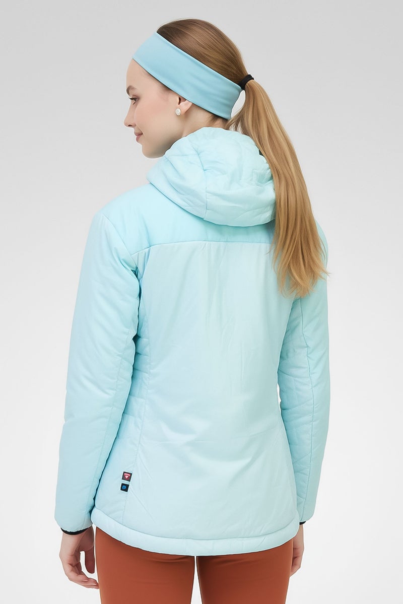 Adidas جاكيت خارجي مزخرف للنساء بقصة عادية، أزرق نعناعي - Image 4