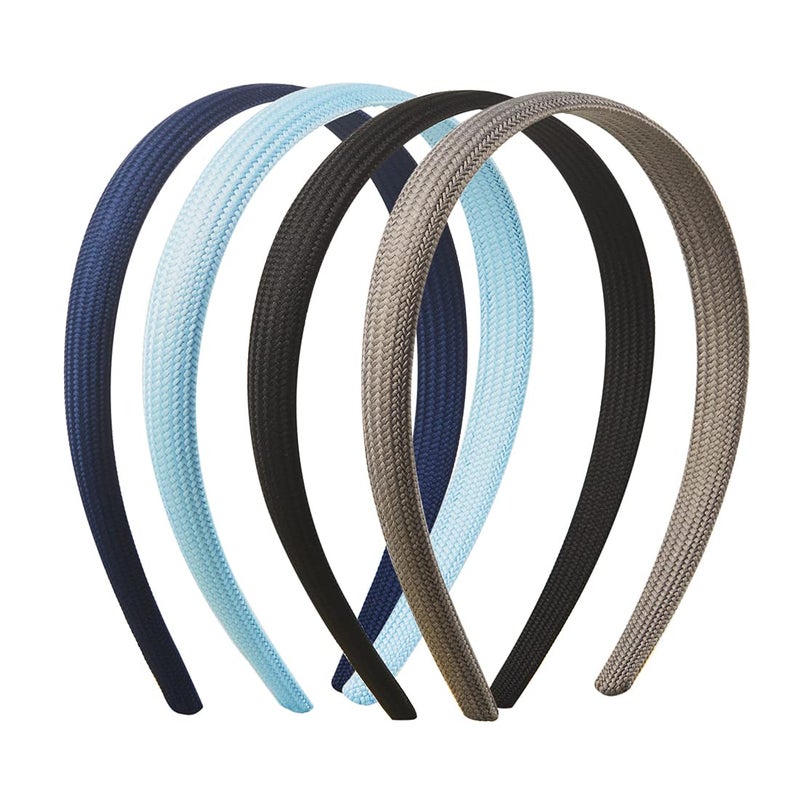 minihope Womens Classics Shoestring Fabric Headband for All Hair Types Beautiful Design for Instant Style Hair Accessories for Women Men Boys and Girls 5 Count Pack of 1 Medium Size